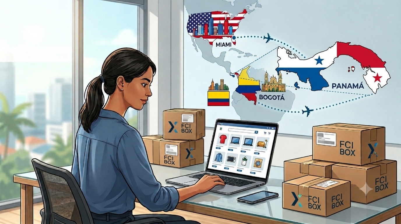 Casillero internacional en Panamá con dirección en Miami y Bogotá - FCI BOX